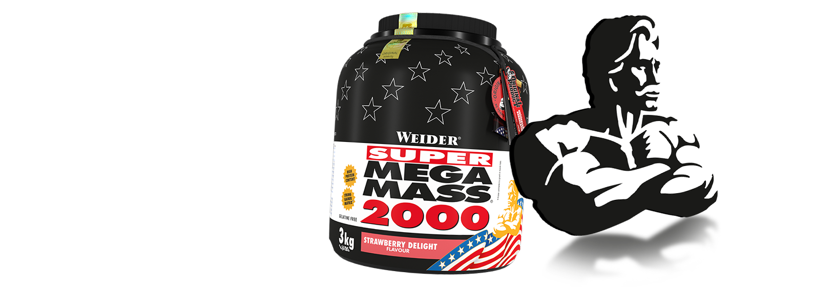 WEIDER Mega Mass 2000 3 kg çilekli